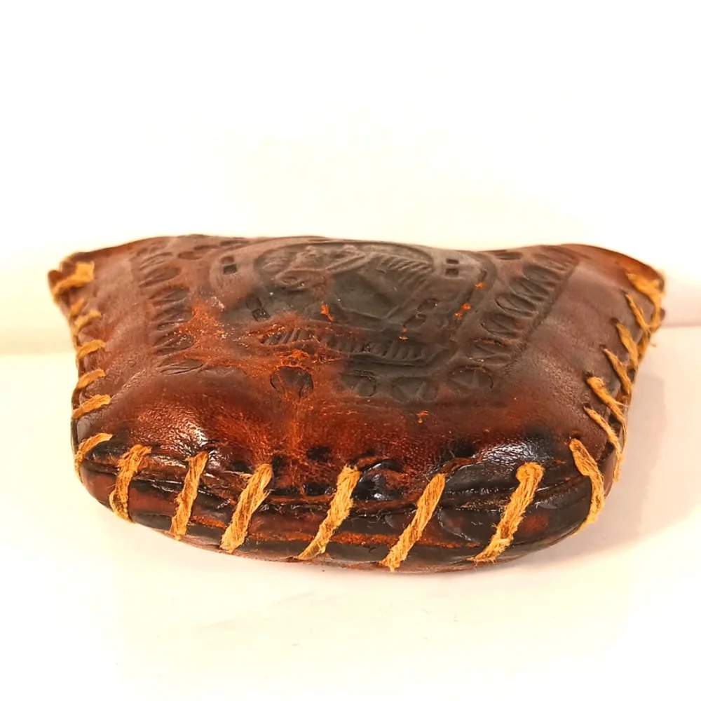 Vintage Hand-Tooled Leather Costa Rica Equesterine Coin Purse